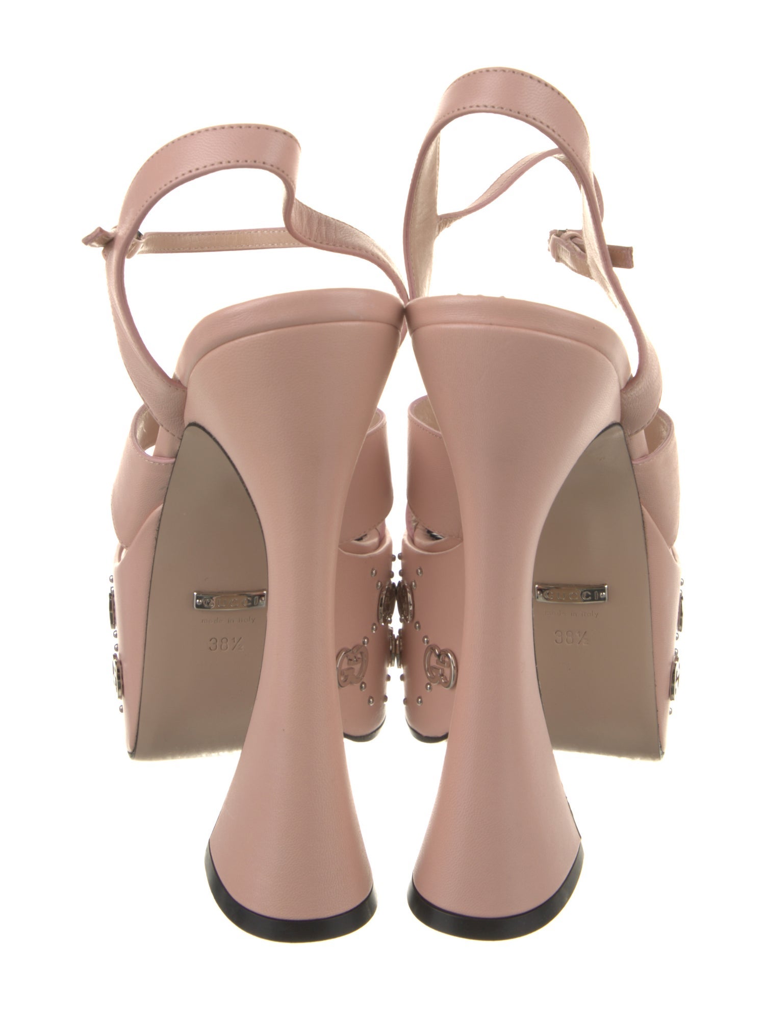 Gucci Leather Floral Print Slingback Sandals